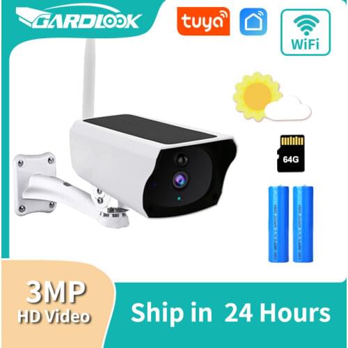 3MP Solar Camera GARDLOOK Wifi Camera PIR HD Outdoor Indoor Wireless Home Security Alarm Solar Panel Rechargeable Battery