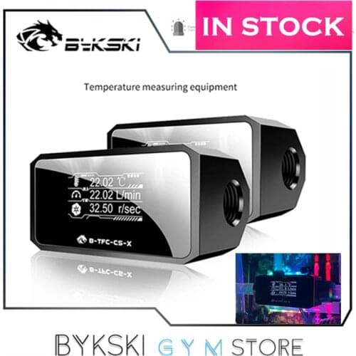 Bykski Computer Water Cooling Alarm,Digital OLED Display, Temperature + Flow + Flow Rate 3 In 1 Monitor System, B-TFC-CS-X