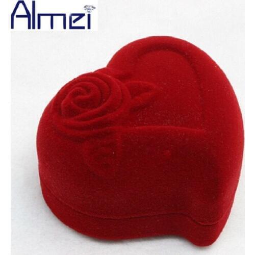 Red Ring Box for Men/Women Wedding Engagement Party Gift Box Fashion Rose Love Heart Jewelry Boxes Cajitas Regalo Hot Sale Ulove