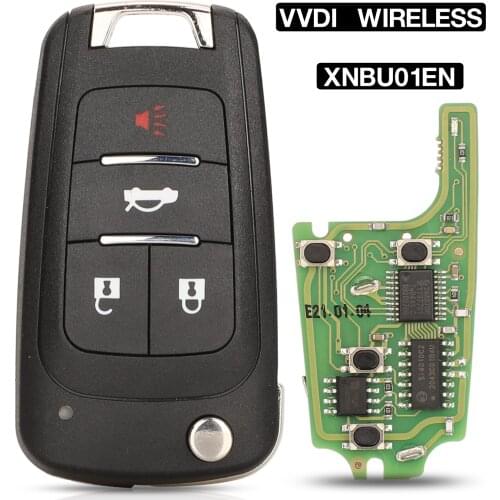 Kutery 5PCS 4Buttons PN:XNBU01EN Xhorse Wireless Universal Smart Remote Key Working With Xhorse VVDI Key Tool For Buick Flip