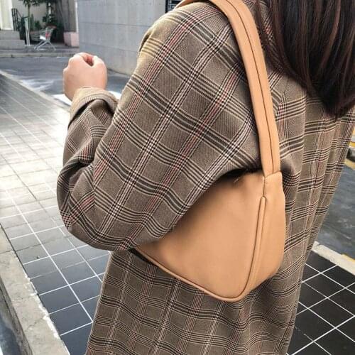 Summer New Handbags Retro Bag Women Shoulder Bags New PU Leather Casual Solid Crossbody Bags for Women Subaxillary Bags