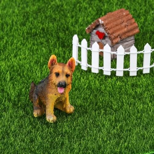 Cute German Shepherd Dog Fairy Garden Miniatures Decorations Resin Crafts Bonsai Terrarium Figurine Mini Garden Accessories