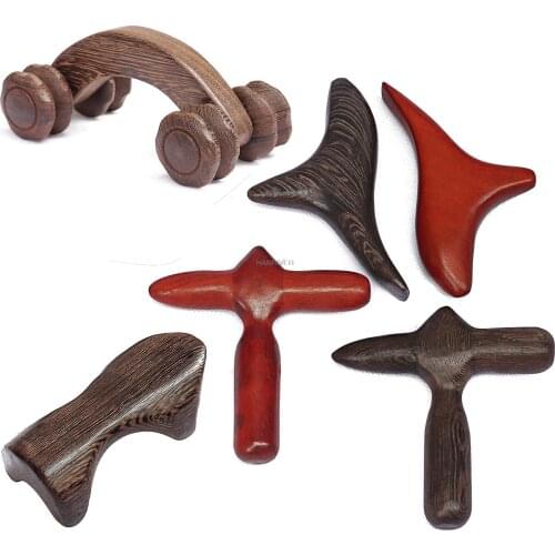 Natural Solid Wood Millettia Laurentii Foot Acupoint Massager Wooden Pedicure Stick Curved Point Stick Multifunctional Massager