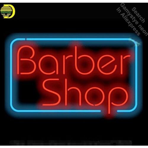 Barber Shop Custom LOGO Neon Signs Neon Bulb Sign Light Glass Tube Decorative Room Bright Color Commercial Arcade Signs Outdoor