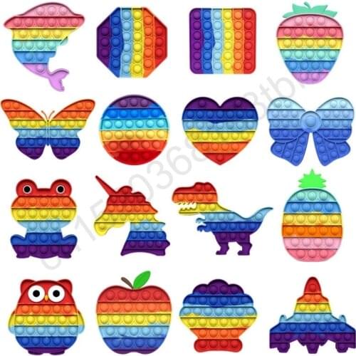 New Push Bubble Fidget Pop Sensory Decompression Toys Simple Dimple Stress Reliever Funny War Table Game Adult Kids Gift