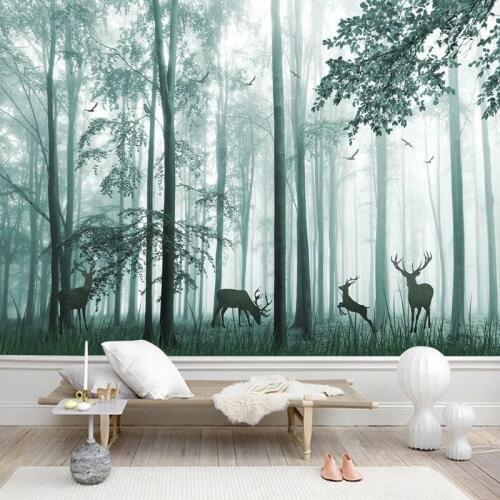 Custom Any Size Mural Wallpaper 3D Fantasy Wood Elk Wall Painting Living Room TV Sofa Bedroom Restaurant Forest Wall Papers 3 D