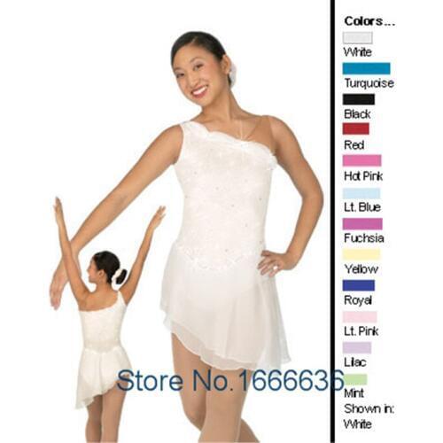 White Figure Ice Skating Dresses Graceful New Brand Figure Skating Competition Dress DR2714