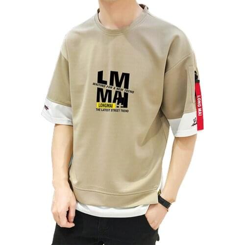 Plus Size Men T-shirt Letters Print Half Sleeve Streetwear Round Neck Casual Loose Top Dating Tees Summer 2021 Dropshipping