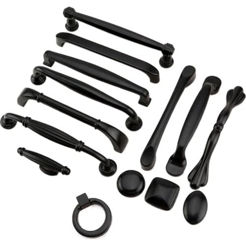 Drawer Pulls Hole Spacing 96mm Zinc Alloy Black Cabinet Handles American Style Kitchen Door Pulls Drawer Knobs Furniture Handle