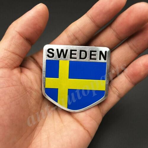 Sweden Flag Car Shield Emblem Badge Gift Saab Motorcycle Decals Sticker Fairing