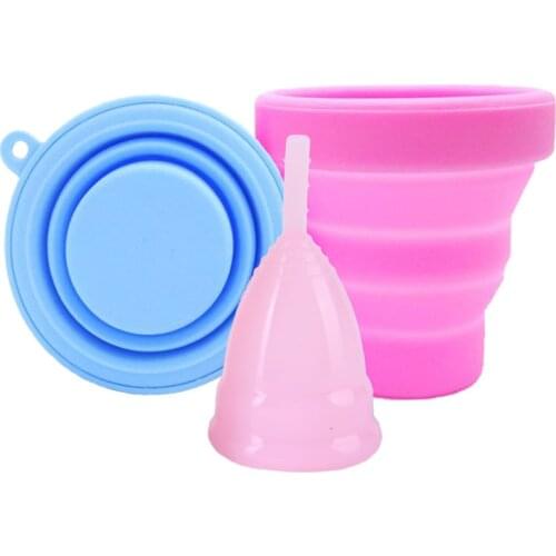 Menstrual Cup Sterilizer Silicone Collapsible Cup Menstrual Cup Cleaning Recyclable Women Lady Period Cup Sterilizing