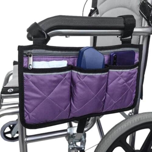 Rollator Walker Bags Electric Scooter Wheelchair Side Pouch Storage Bag - Chair Armrest Pocket Organizer Holder Storage Holder