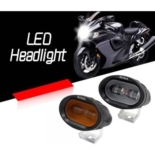 SUNKIA Motorcycle LED Headlight 20W 2000 Lumen Universal Spot Bicycle Work Lamp Off Road ATV 4WD Car Driving Fog Auxiliary Lamp