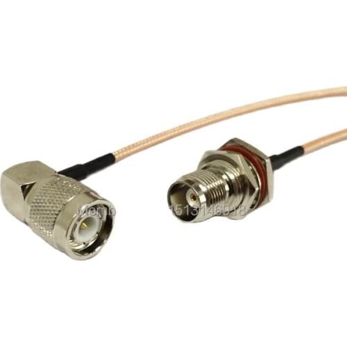 WIFI router extension cable TNC female bulkhead to TNC male right angle 90 degree pigtail adapter RG316 15cm 6"