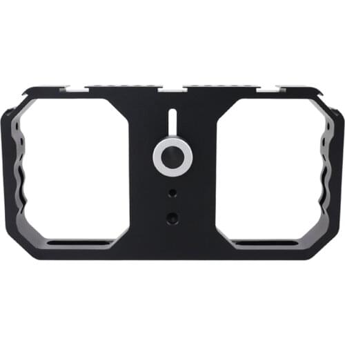 Universal Mobile Phone Cage Video Vlogging Rig for Live Streaming 5 Cold Shoe for Microphone LED Light Tripod Filmmaking Bracket