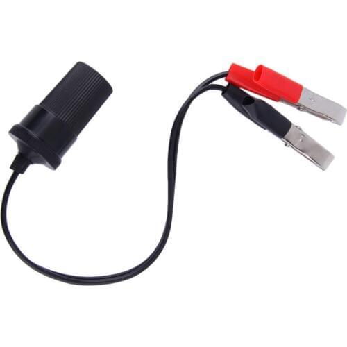 New 12 Volt Battery Terminal Clip-on Cigar Cigarette Lighter Power Socket Adapter Plug Car Boat Van For Camping