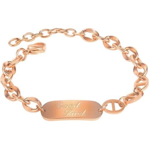 POTCET Korea 2021 Trendy Fashion Womens Stainless Steel Pig Nose Letter Titanium Steel Bracelet Free Shipping Gift Jewelry