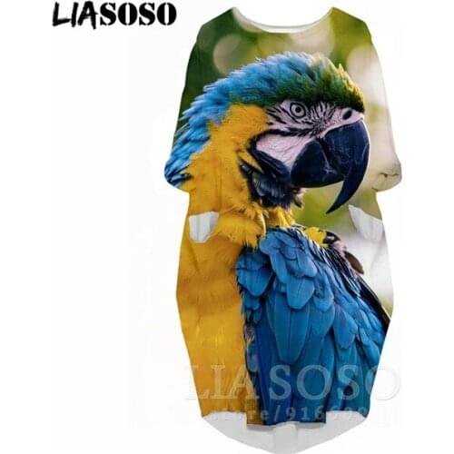LIASOSO 3D Print Fashion Dress Funny Harajuku Beautiful Woman Dress Long-sleeve Dresses for Women