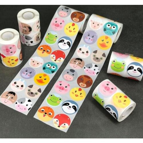 1.5''/38mm Exquisite 16 Patterns Cute Cartoon Farm Animal Reward Stickers for Motivational Labels Childrens Toys Decor Sticker