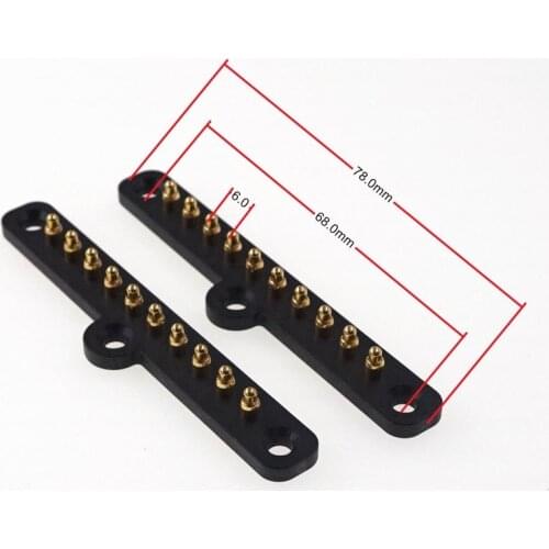 1 Piece Spring Loaded Pogo Pin Connector 10 Pins Pitch 6.0mm Panel Mount Flange Single row dual Header Contact Male Female