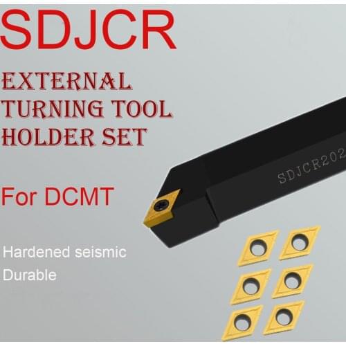 1PC SDJCR1010H07 CNC External Turning Tool Holder Lathe Boring Bar Cutting Suitable For DCMT07 Carbide Insert