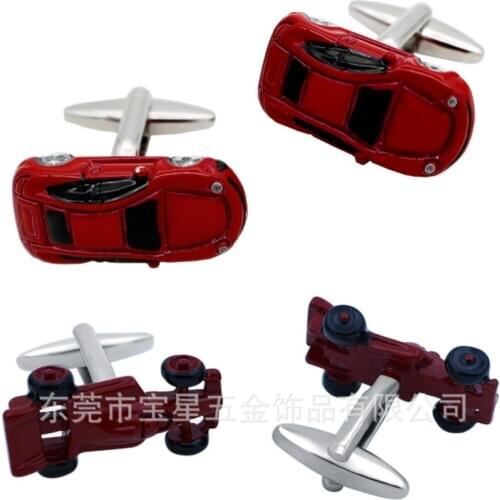 10pairs/lot Sport Red Racing Car Cufflinks Copper Plating Cuff Links Mens Jewelry Accessory Wholesale
