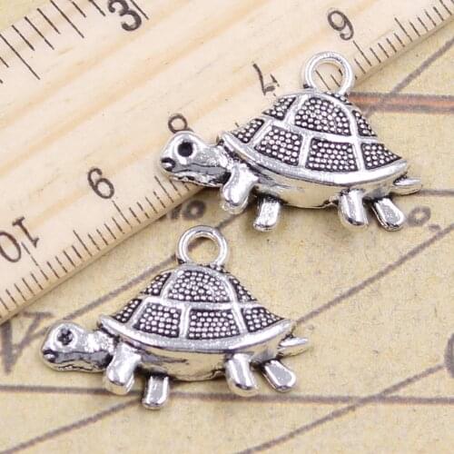 10pcs Charms Tortoise Turtle Sea 19x27mm Tibetan Silver Color Pendants Antique Jewelry Making DIY Handmade Craft Pendant