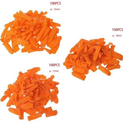 100pcs Protective Antislip Fingertips Antistatic Gloves Latex Rubber Finger Cots
