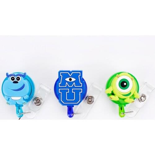 50pcs/lot Disney Retractable Badge Holder Cartoon ID Name Card Lanyard Key Chain Nurse Chest Card Holder Creative Phone Lanyard