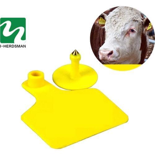 50PC Milch Cow Cattle Ear Tag Signs Without Word Ear Laser Typing Copper Head Earrings Farm Animal Identification Card