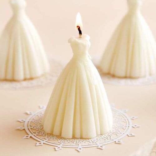 Scented Candle Bride Gown Small Fragrance Candles Decorative Dessert Candle