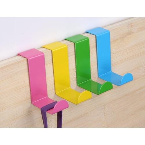 Free Shipping 2016 New Over Door Hook Stainless Kitchen Cabinet Clothes Hanger Organizer Holder 12 pieces/pack