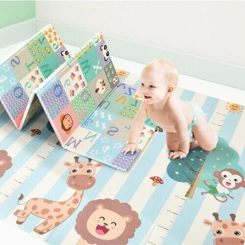 Kids Carpet Childrens Crawling Mat Double-sided Waterproof Room Decor Soft Foam Nursery Rug Foldable Baby Play Puzzle Mats