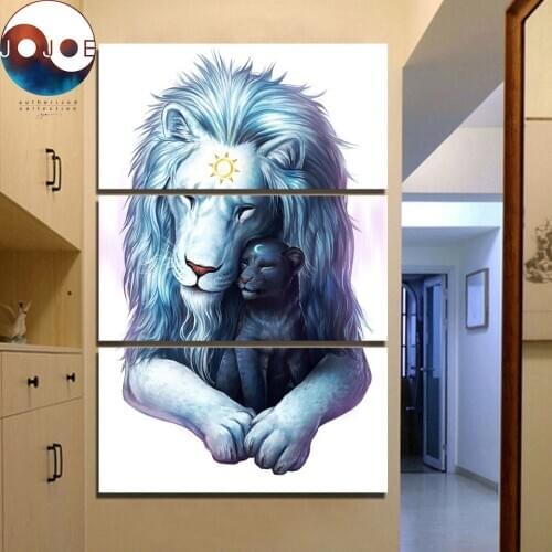 Child of Light by JoJoesArt HD print 3 piece canvas art Lions Picture Home Decoration Room Wall Pictures CU-3085C
