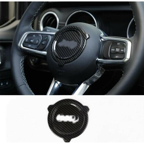 For 2018 for Jeep Wrangler JL NEW Carbon Fiber ABS Steering Wheel Trim Decor Cover