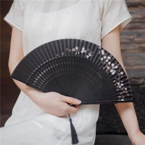 Women Small Silk Dance Fan Classical Portable Bamboo Gift Hand Fan Abanicos Para Boda Chinese Summer Hanfu Fans Ventilateur
