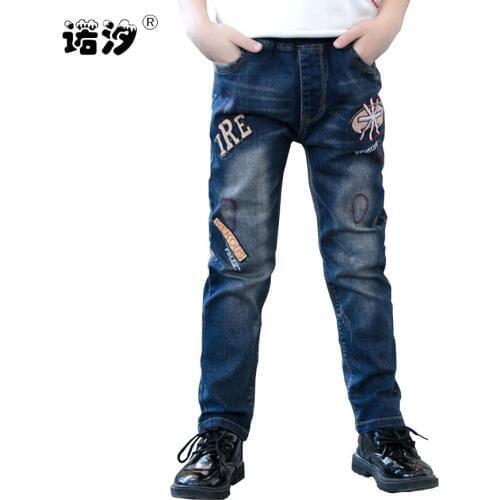 Boys jeans children long style cotton jeans 3-11 Y kids Autumn denim trousers child trousers baby boys casual pants outwear