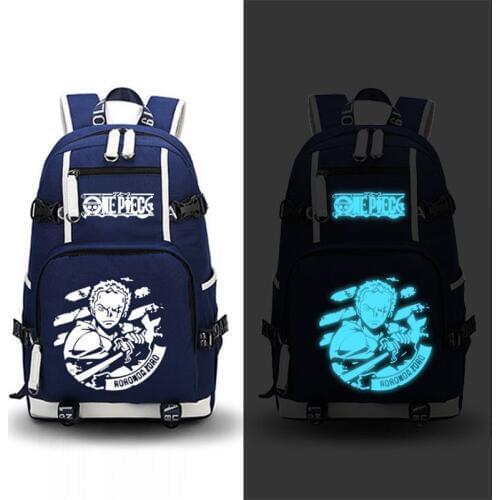 Anime One Piece Roronoa Zoro Chopper Luffy Cosplay Printing Laptop Bags Fashion Canvas Women School Backpacks Military Backpack