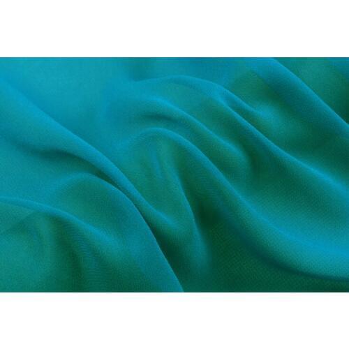 Howmay pure silk fabric georgette 8m/m 138cm 54" green blue color 46# lightweight soft tulle
