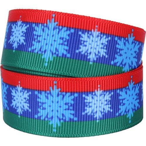 FLRA Ribbon Ombre pattern snowflake printed grosgrain ribbon