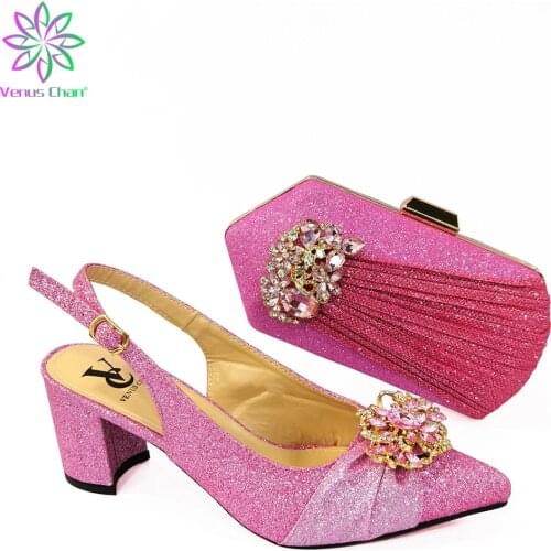 Fashion Shoe and Matching Bag for Nigeria Party Italian High Heels Autumn Slipper for Wedding African Women Shoes and Bag Set