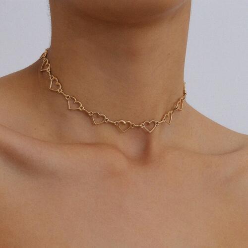Fashion Sweet Love Heart Choker Necklace Hollow Heart Necklace Statement Cute Necklace Jewelry Friendship Gifts