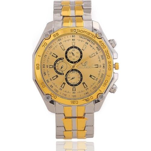 Mens watch fashion innovative design three needle fake three eyes mens steel band mechanical watch nail scale mechanical watch