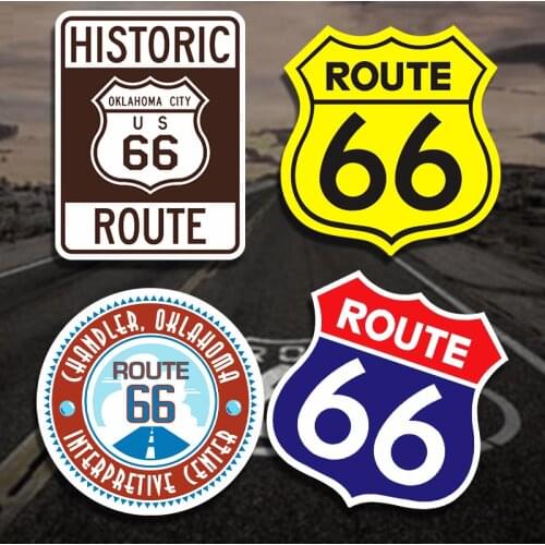 Car Vinyl Decals PVC Stickers for Route 66 Locotive Truck Helmet Vans Scratches Cover