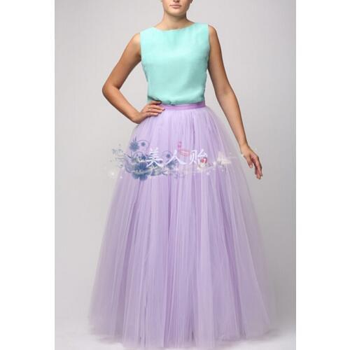 New Spring and Summer girls' Ball Gown Mesh Skirts plus size candy color long lace skirts Party Prom Ball Formal Evening skirts