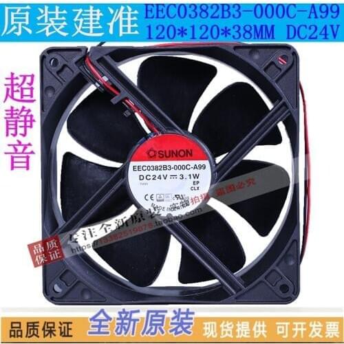 NEW SUNON EEC0382B3-000C-A9912038DC24V 12CM silence cooling fan