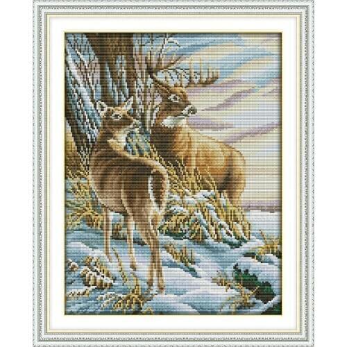 Deer 3 cross stitch kit aida 14ct 11ct count printed canvas stitches embroidery DIY handmade needlework DA064