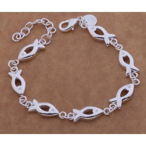 AH120 Hot sterling bracelet, sterling fashion jewelry Fish /alkajcra azmajqta silver color
