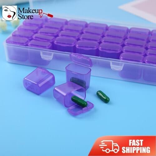 Clear Medicine Box Pill Case Desktop Storage Beauty Nail Container Jewelry Holder