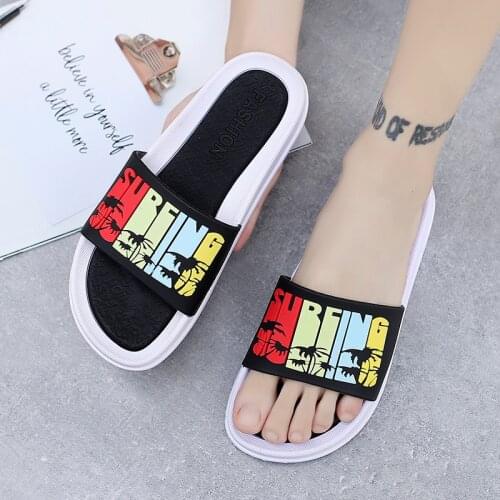 Outdoor Summer Black Beach Slides Men Slippers Fashion Print Casual Flip Flops Man Non-Slip Soft Indoor Mens Massage Slippers